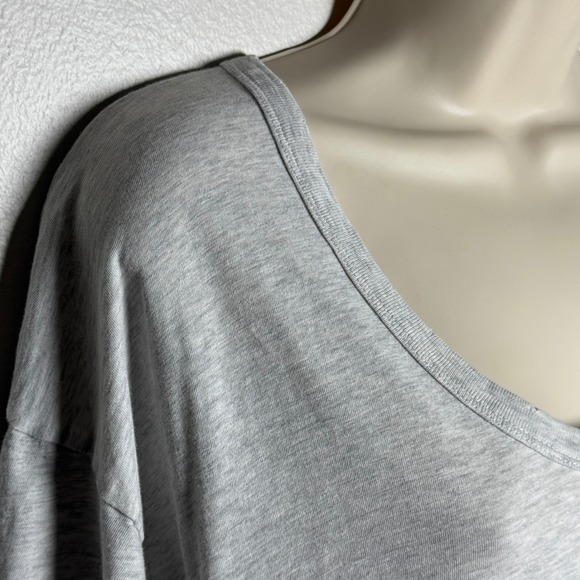 Aerie Womens T-Shirt S Gray Scoop Neck Casual‎ Heather Oversized Lounge Basics - Picture 6 of 8